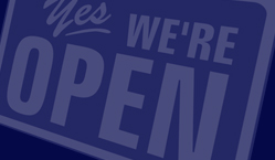 Yes we're open purple sign. 