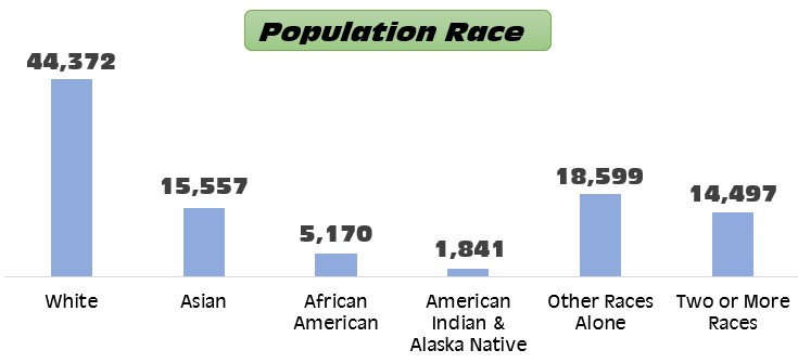 Bar chart displaying HT population by race